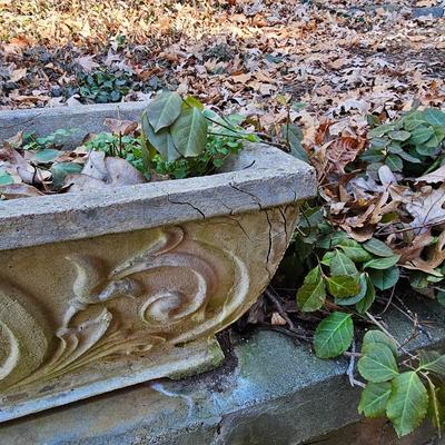 Two Decorative Concrete Planters  (FY-JS)