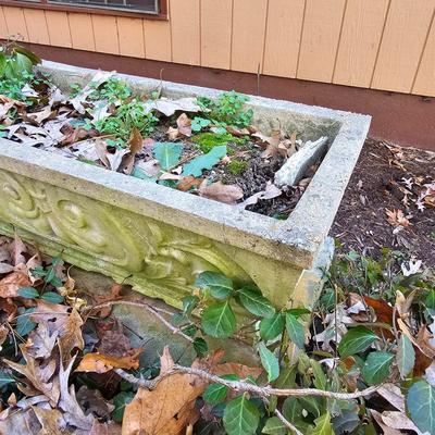 Two Decorative Concrete Planters  (FY-JS)