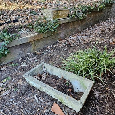 Two Decorative Concrete Planters  (FY-JS)