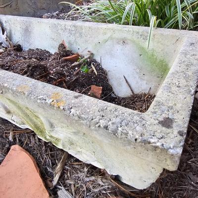 Two Decorative Concrete Planters  (FY-JS)