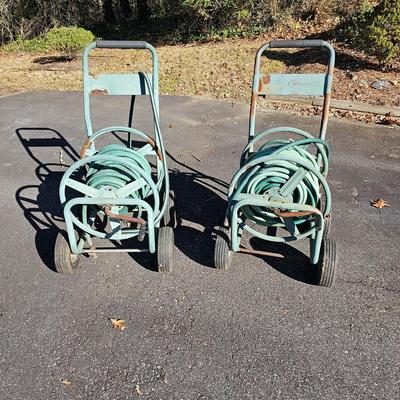 Two Suncast Mobile Hose Carts, Extra Hoses & More  (FY-JS)