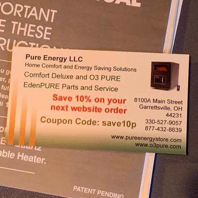 Two EdenPure Quartz Infrared Portable Heaters (LG-HS)