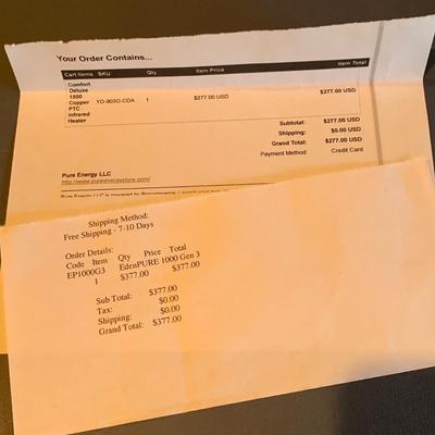 Two EdenPure Quartz Infrared Portable Heaters (LG-HS)