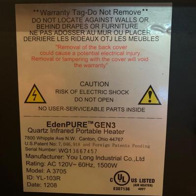 Two EdenPure Quartz Infrared Portable Heaters (LG-HS)