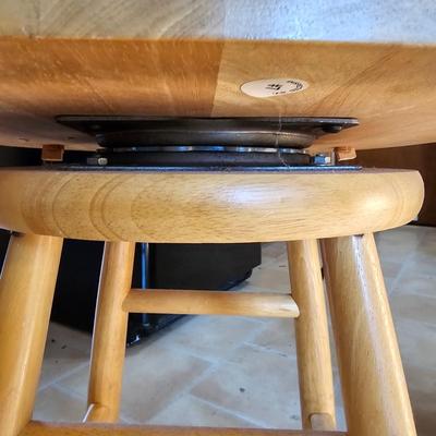 Pair of Oak Kitchen Stools w/Cushions (K-JS)