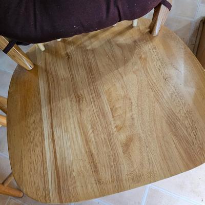 Pair of Oak Kitchen Stools w/Cushions (K-JS)