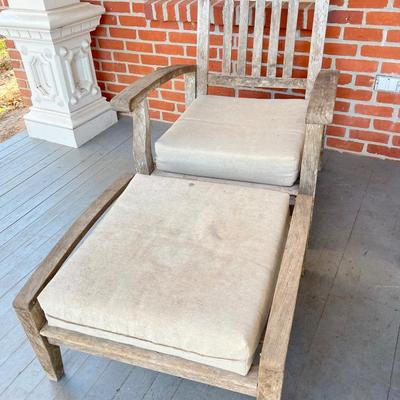 Teak Patio Set ~ Pair (2) Chairs and Matching Ottomans ~ *Please Read Details