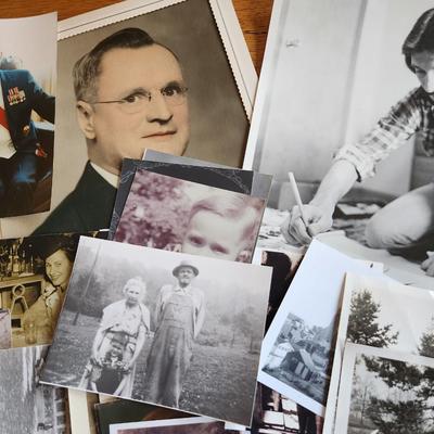 Brown Envelope Filled with Family Photos