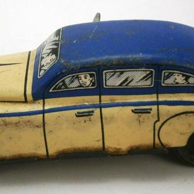 1930's-40's Wind-up Tin Car