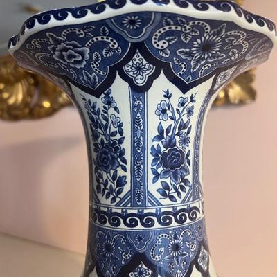 Vintage Large Delfts Blue Vase - Royal Sphinx Holland by Boch