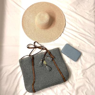 464 Ralph Lauren Straw Bag with Wallet and Straw Hat