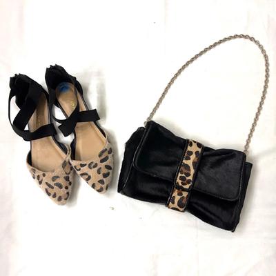 478 Talbots Leopard Handbag with Rampage Flats