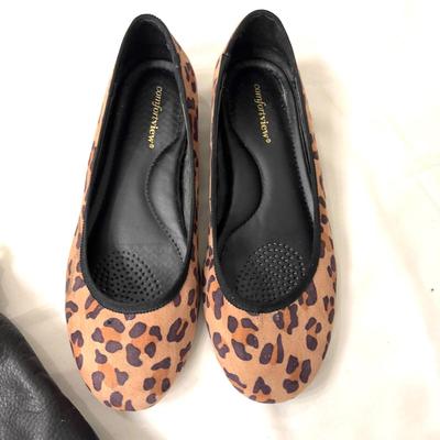 479 Ladies MARGOT Leopard Leather Bag with Comfort View Flats 7.5
