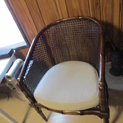 Wooden Frame Chair with Woven Cane Sides and Seat- Approx 23