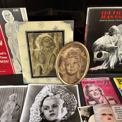 3.  JEAN HARLOW COLLECTION PUBLICITY PHOTOS BOOKS MAGAZINES ART DECO FRAMES