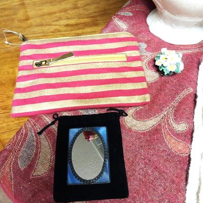 LADIES SCARVES-NEW FASHION CHOKER-NEW COSMETIC BAG-POCKET MIRROR AND CERAMIC PITCHER
