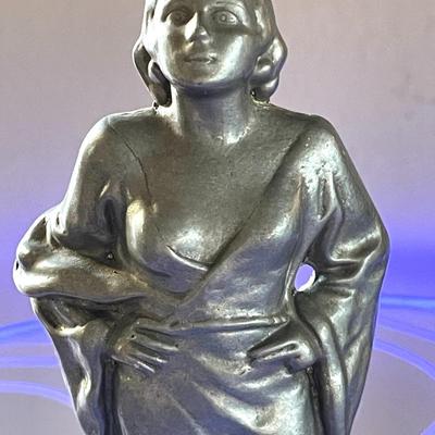 8.  ART DECO CAST ALUMINUM SCUPTURE MODELED AFTER JEAN HARLOW