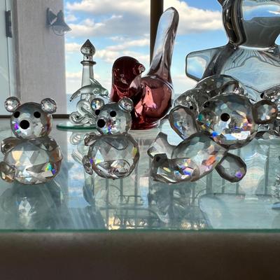 Vintage Lot Crystal Glass Figurines - Swarovski, Fenton, Daum France