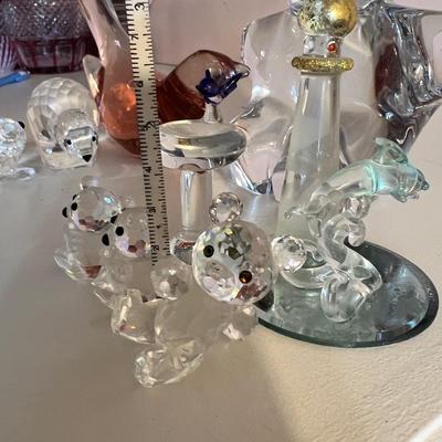 Vintage Lot Crystal Glass Figurines - Swarovski, Fenton, Daum France