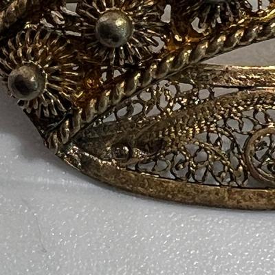 Antique Joalhario das Naus Portugese Filigree Crown Brooch