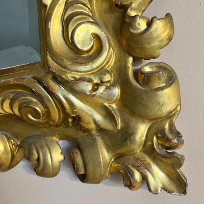 Large Antique Baroque Gilt Wall Mirror 33