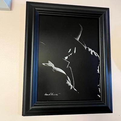 Original Framed Carmelo Ciancio Scratchboard Art - Signed