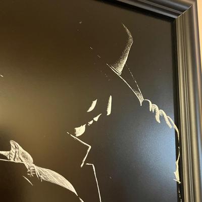 Original Framed Carmelo Ciancio Scratchboard Art - Signed