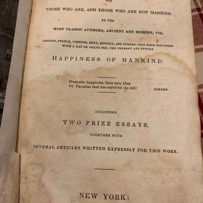 c.1831 Charles Spalding Prize Essays Domestic Happiness Portrayed Leather