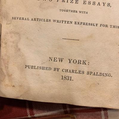 c.1831 Charles Spalding Prize Essays Domestic Happiness Portrayed Leather