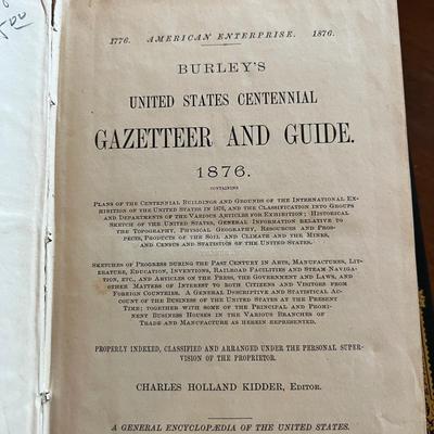 c.1876 Burleyâ€™s United States Centennial Gazetteer & Guide