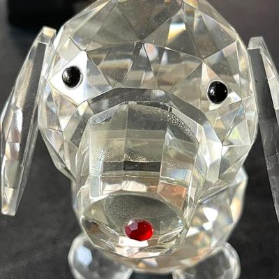 13.  LARGE CRYSTAL DOG PAPERWEIGHT