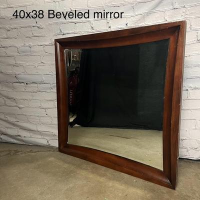 Beveled Wood Mirror