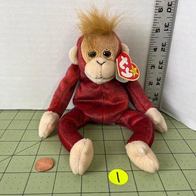 TY Beanie Baby - Red Monkey
