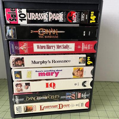 VHS Openstock Tower with 8 VHS Videos