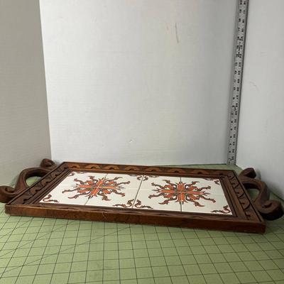 Vintage Tile Wood Tray