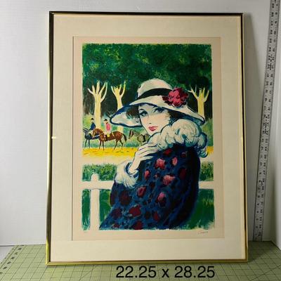 Amadeu Casals Pons - Lady at the Races by Casals Pons (1930's Spanish Artist)