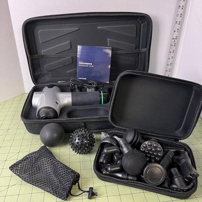 Percussion Massage Gun with Accessories/Case