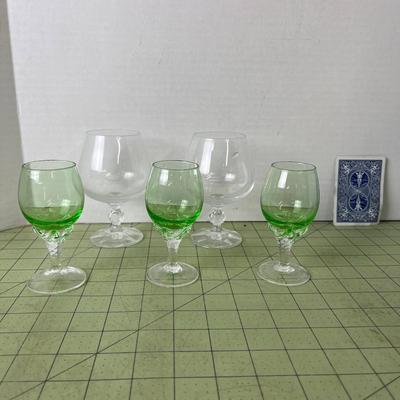 Green and Clear Wine Glass Bundle