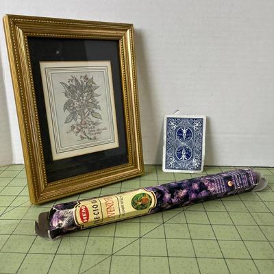 Sage Art in Frame and Lavender Incense