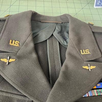 Vintage US Military Jacket with medals, buttons, patches