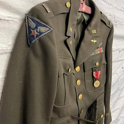 Vintage US Military Jacket with medals, buttons, patches