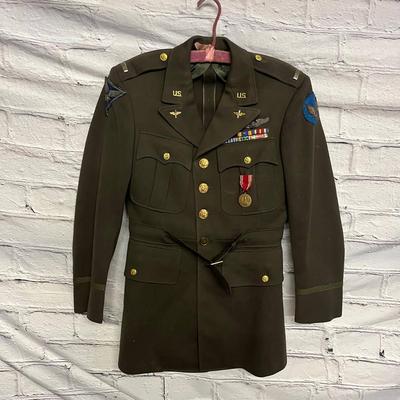 Vintage US Military Jacket with medals, buttons, patches