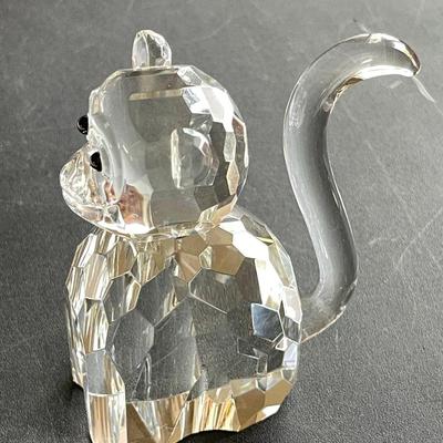 14.  LARGE CRYSTAL MONKEY GLASS PAPERWEIGHT