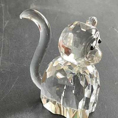 14.  LARGE CRYSTAL MONKEY GLASS PAPERWEIGHT
