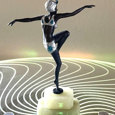 15.  EXQUISITE TINY DETAILED BRONZE HIGH ART DECO LADY DANCER SCULPTURE