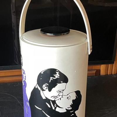 17.  MOVIE CLASSICS VINTAGE PLASTIC SIGNED ICE BUCKET CLARK GABLE GONE WITH THE WIND