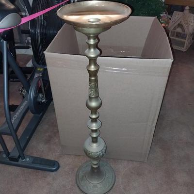 3 TALL BRASS CANDLE HOLDERS