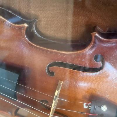 Vintage Violin in Display Case Shadow Box