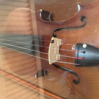 Vintage Violin in Display Case Shadow Box