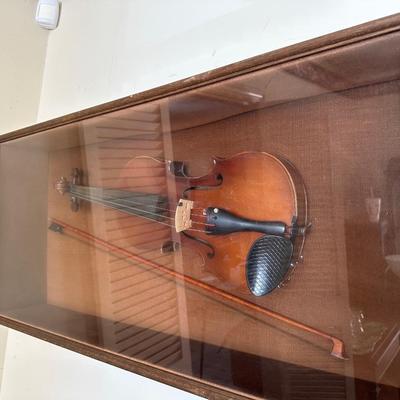Vintage Violin in Display Case Shadow Box